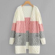 Shein Open Front Color Block Cardigan