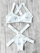Shein Cat Eye Print Side Cutout Bikini Set