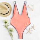 Shein Contrast Piping Swimsuit