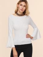 Shein Flute Sleeve Slim Fitted Top