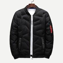 Shein Men Rib Knit Trim Puffer Coat