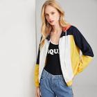 Shein Elastic Hem Color Block Hoodie Jacket