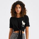 Shein Animal Print Knot Front T-shirt
