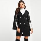 Shein Lace-up Slit Sleeve Blazer