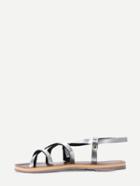 Shein Silver Faux Leather Strappy Sandals
