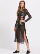Shein Applique Embellished Sheer Dress