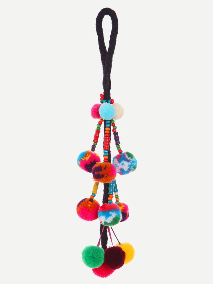 Shein Multicolor Pom Pom Charm Beaded Accessories