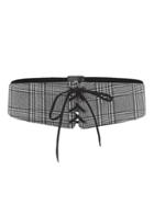 Shein Lace Up Plaid Elastic Belt