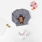 Shein Toddler Boys Monkey Pattern Embroidered Knit Sweater