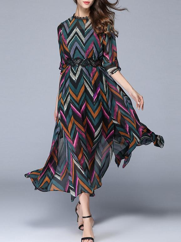 Shein Color Block Contrast Lace Bow Dress