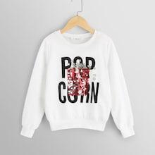 Shein Girls Letter Front With Sequin Detail Pullover