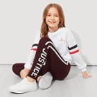 Shein Girls Striped And Letter Leggings