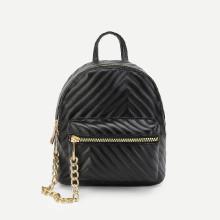 Shein Chevron Textured Chain Linked Backpack