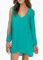 Rosewe Gorgeous Green Long Sleeve V Neck Summer Dress