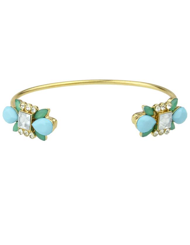 Shein Blue Gemstone Thin Cuff Bracelet