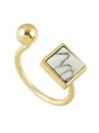 Shein Gold New Coming Imitation Turquoise Cuff Finger Ring