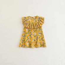 Shein Girls Calico Print Ruffle Trim Dress