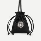 Shein Rhinestone Detail Drawstring Pu Bag