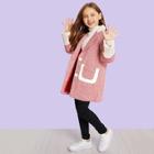 Shein Toddler Girls Contrast Shearling Plaid Outerwear
