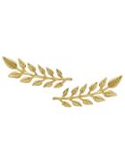 Shein 2 Pcs/pair Fashion Gold-color Leaf Brooches Pin Tie Clips