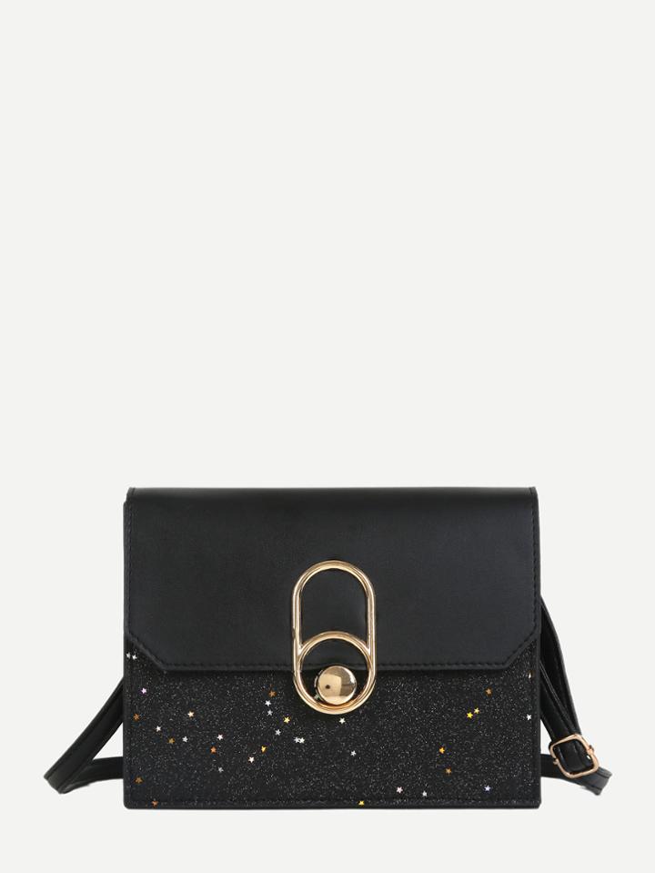 Shein Pu Flap Glitter Bag