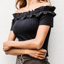 Shein Off Shoulder Frill Trim Tee