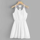 Shein Solid Strappy Detail Halter Dress