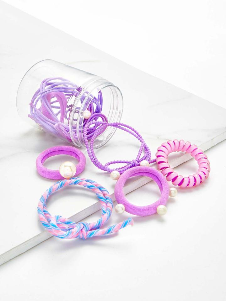 Shein Faux Pearl & Knotted Hair Tie Set 10pcs