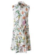 Shein Floral Print Knot Front Shirt Dress