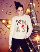 Shein X'mas Letters Embellished Pullover Sweaters