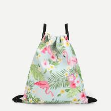 Shein Flamingo & Flower Print Backpack
