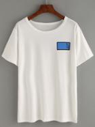 Shein Graphic Print Drop Shoulder T-shirt - White