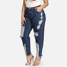 Shein Plus Slant Pocket Shredded Jeans