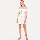 Shein Button Up Flounce Bardot Dress