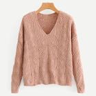 Shein V-neck Hollow Out Chenille Jumper