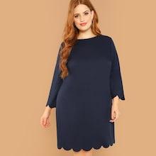 Shein Plus Scallop Edge Dress