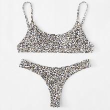Shein Adjustable Straps Leopard Bikini Set
