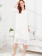 Shein Lace Panel Mesh Overlay Dress