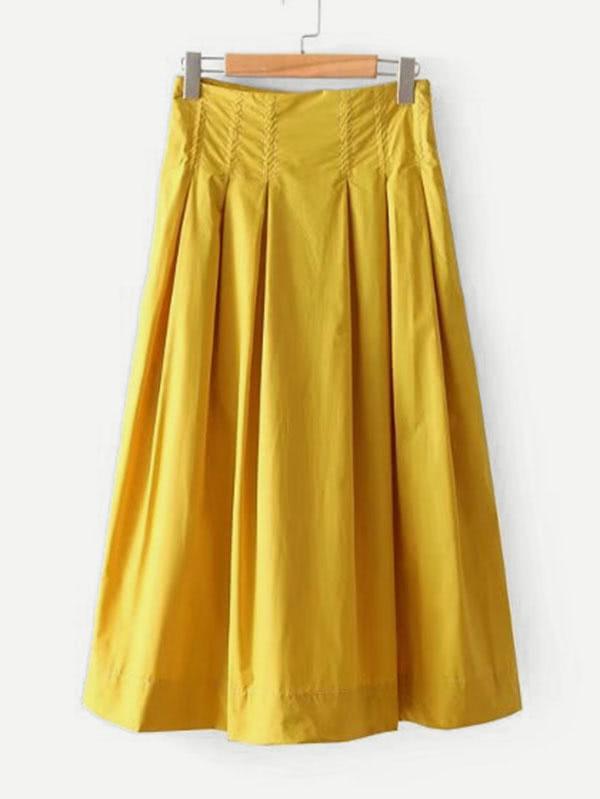 Shein Solid Color Pleated Skirt