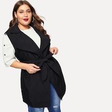 Shein Plus Waterfall Collar Solid Vest