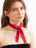Shein Red Ribbon Bow Tie Choker Necklace
