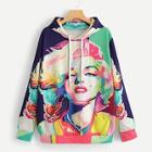 Shein Abstract Figure Print Hooded Sweatshirt
