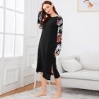 Shein Flower Print Sleeve Night Dress