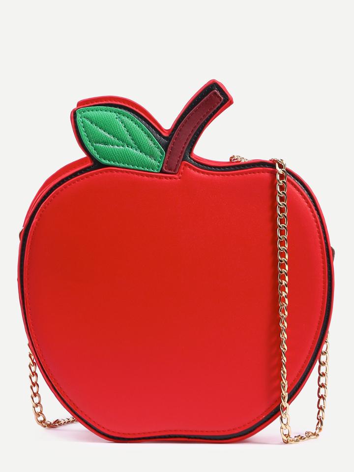 Shein Red Apple Shaped Bag With Chain
