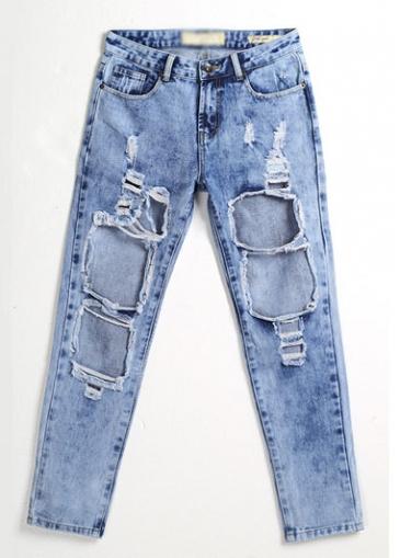 Rosewe Zip Fly Cutout Design Ankle Length Pants