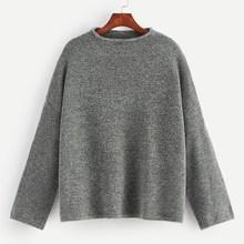 Shein Dropped Shoulder Marled Knit Jumper