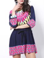 Shein Royal Blue Florals Shift Dress