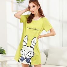 Shein Rabbit Print Night Dress