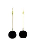 Shein Black Long Chain With Ball Dangle Earrings For Women