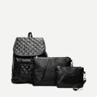 Shein Quilted Flap Backpack With Clutch 3pcs